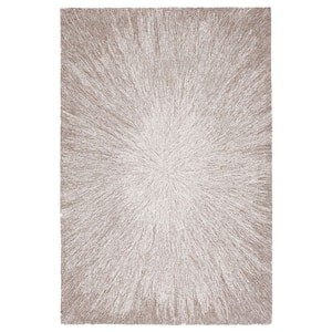 Micro-Loop Taupe 4 ft. x 6 ft. Gradient Solid Color Area Rug