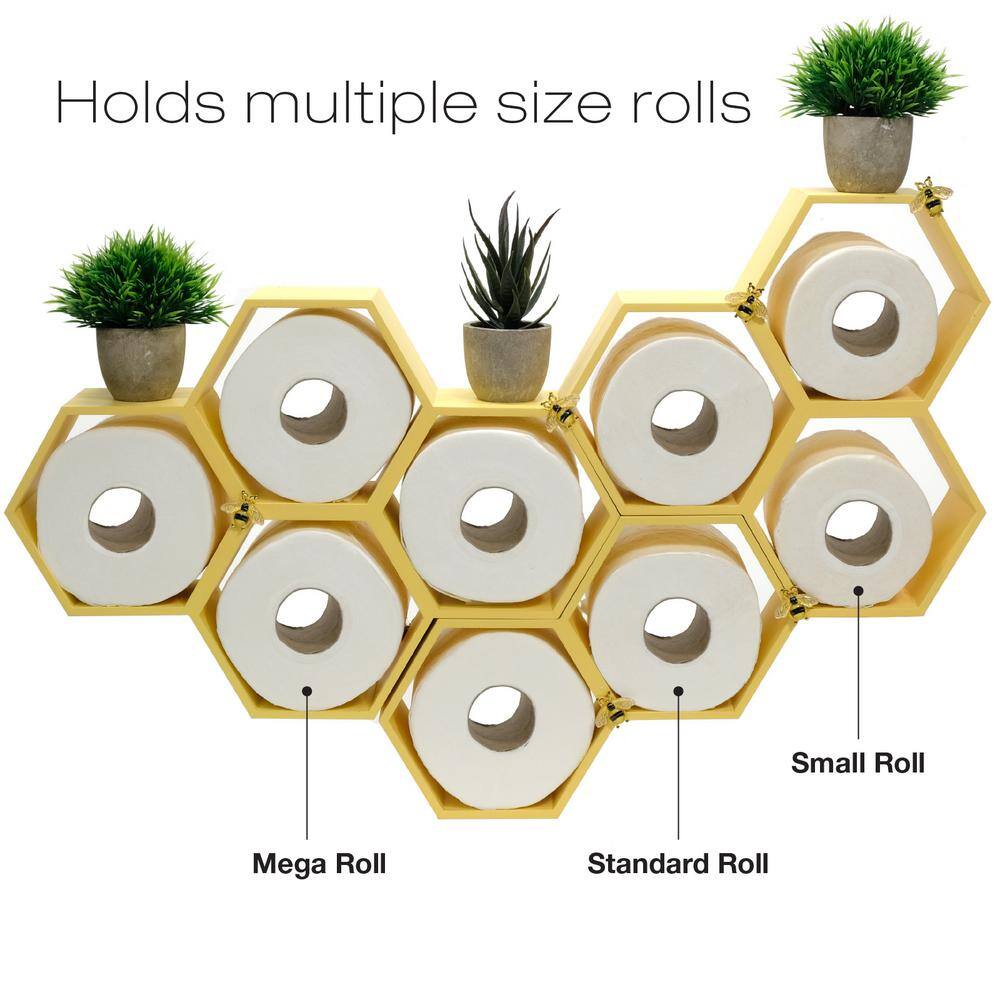 Yellow Honeycomb Wall Mounted Toilet Paper Holder