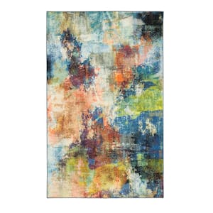 Decollage Multi 5 ft. x 8 ft. Abstract Area Rug