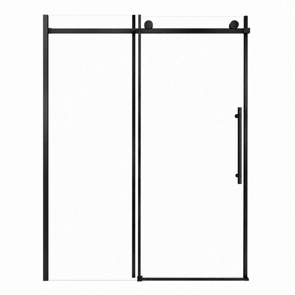 Mark 60 in. W x 73 in. H Soft Closing Sliding Frameless Shower Door in Matte Black with Explosion-Proof Tempered Glass price history on PriceWatchPro
