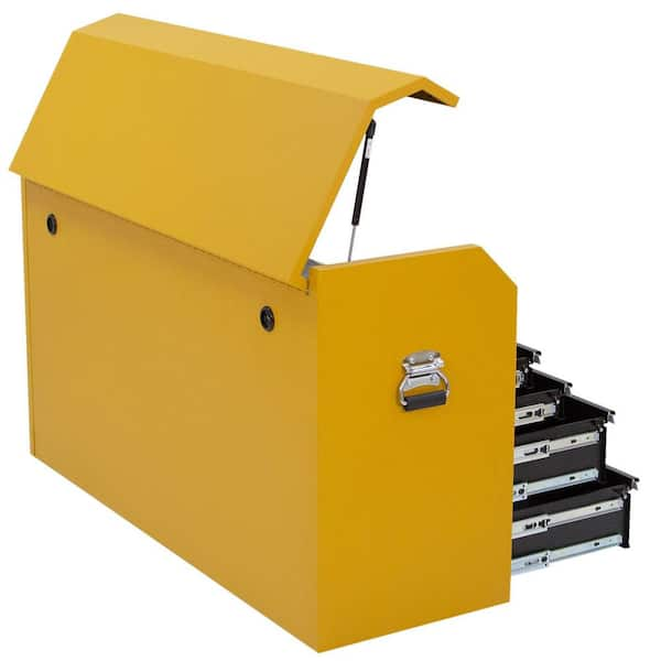 Yellow tool deals box on wheels