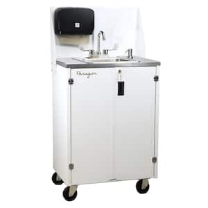 Electric Portable Sink 5 Gal. 18.5 in. D x 26 in. Freestanding Laundry/Utility Sink in White with Hot Water Pump