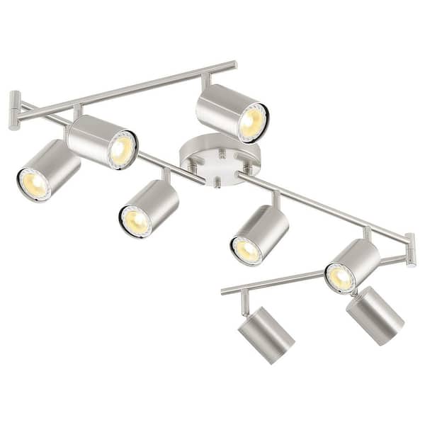 Merra 8-Light 4.5 ft. Galvanized Nickel Ceiling Mounted