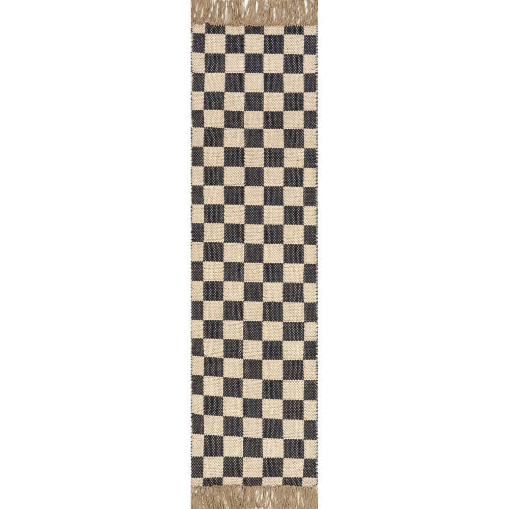 Checkerboard Rug in Traffic sold Cone / White