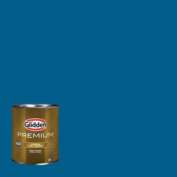 Glidden Premium 1 qt. PPG1157-7 Blue Flame Semi-Gloss Exterior Latex Paint