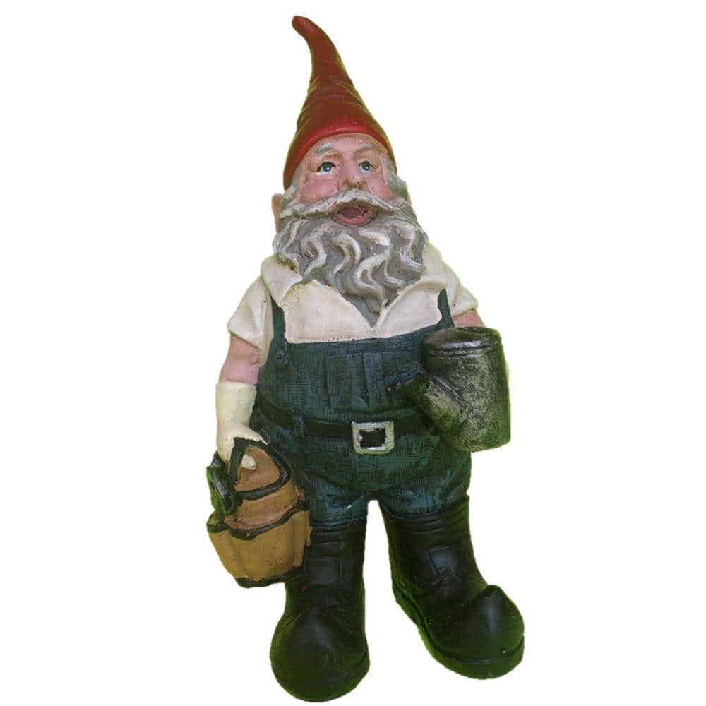 21" Tall Gardener Gnome with Watering Can and Tool Bag