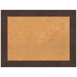 Wildwood Brown 33.12 in. x 25.12 in. Framed Corkboard Memo Board