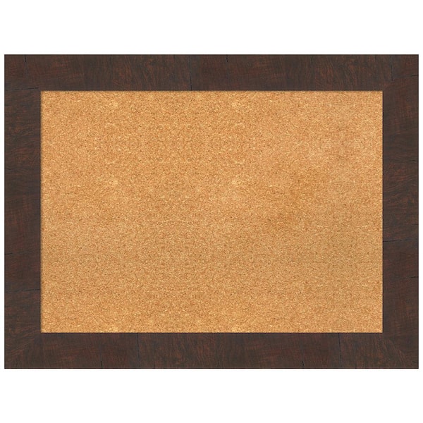 Amanti Art Wildwood Brown 33.12 in. x 25.12 in. Framed Corkboard Memo Board