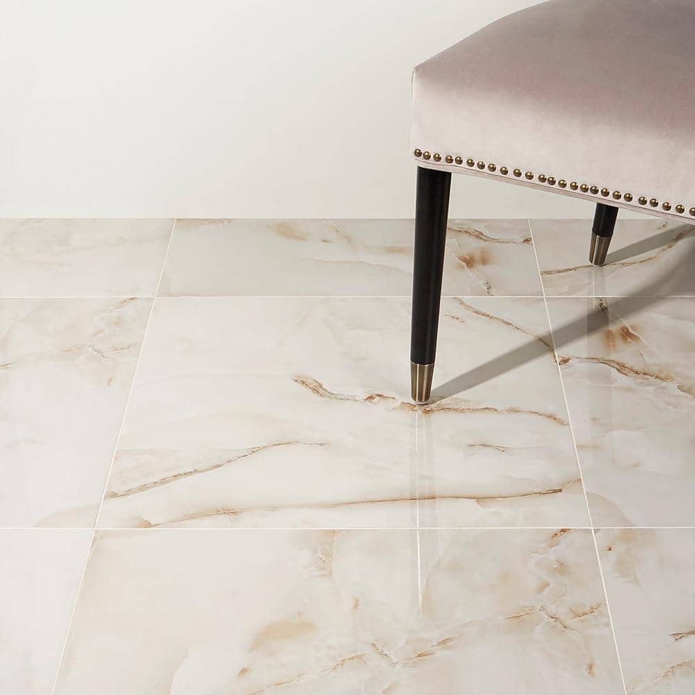 Selene Onyx 24" x 24" Polished Porcelain Marble Look Tile