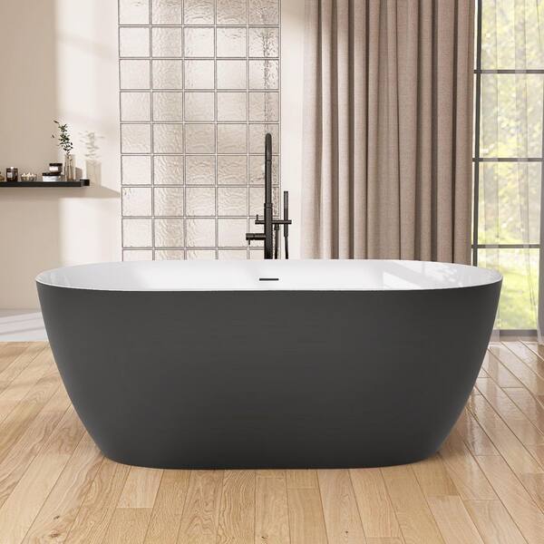 Zeafive Zey 67 in. x 29.5 in. Acrylic Freestanding Soaking Bathtub
