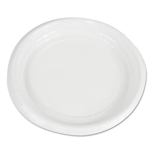 Hi-Impact 9 in. White Disposable Plastic Plates (500-Carton)