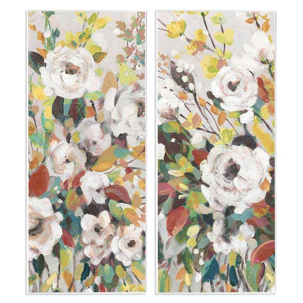 Stupell Industries Bright Cottage Gardens by Carol Robinson 2 Pieces Unframed Nature Graphic Art Print 17 in. x 7 in.