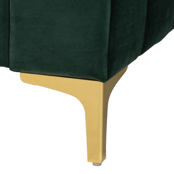 Baxton Studio Oksana Emerald Green Velvet and Gold Metal