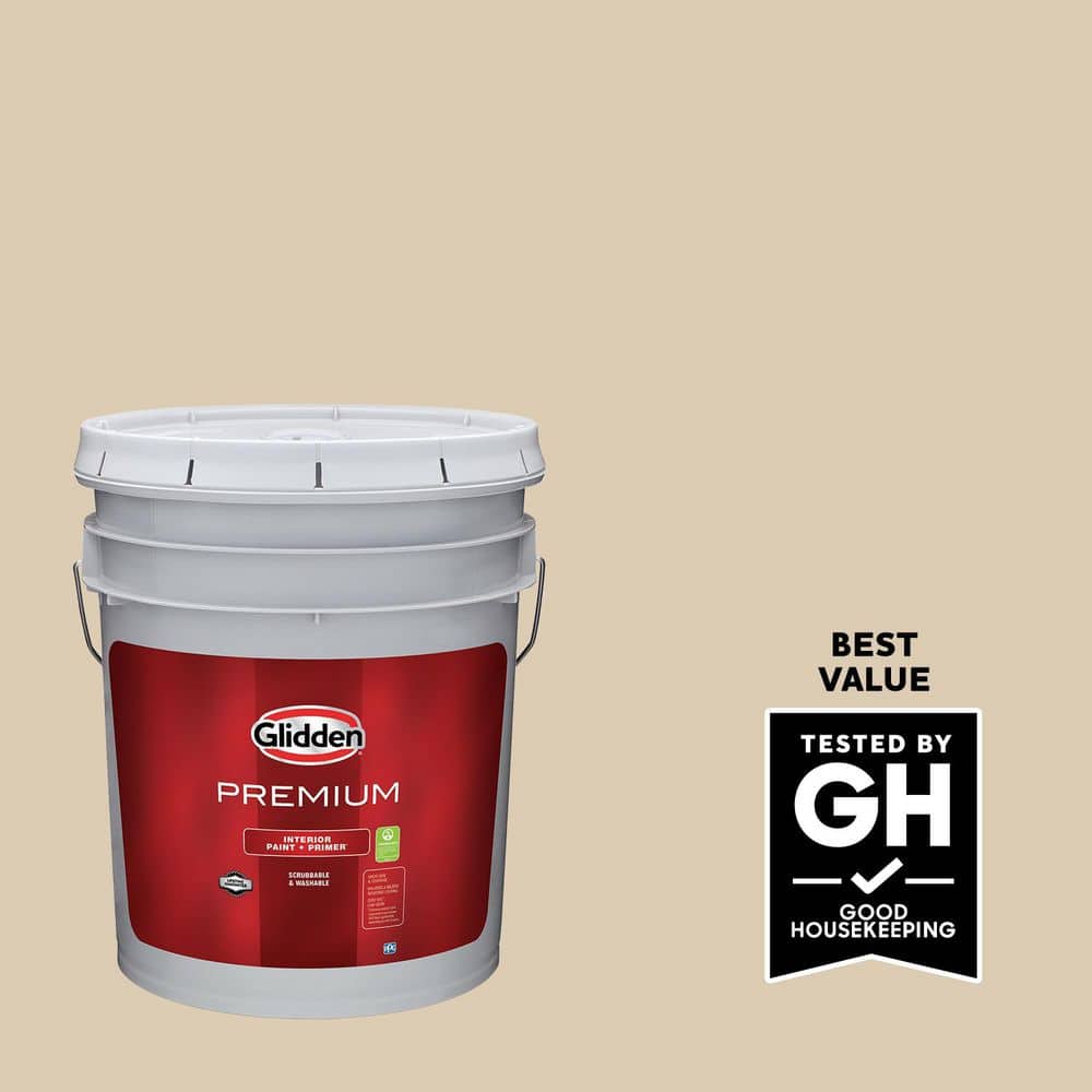 Glidden Premium 5 gal. PPG1085-3 Seriously Sand Eggshell Interior