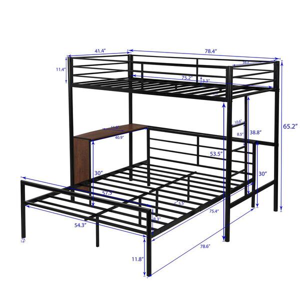 Black Twin Over Full Metal Bunk Bed, Full On Metal Bunk Bed Ikea Instructions
