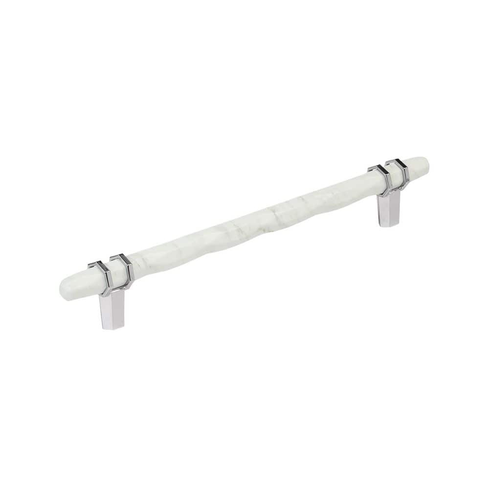 Carrione 8 in. (203mm) Center-to-Center Marble White/Polished Chrome Bar Cabinet Pull price history on PriceWatchPro