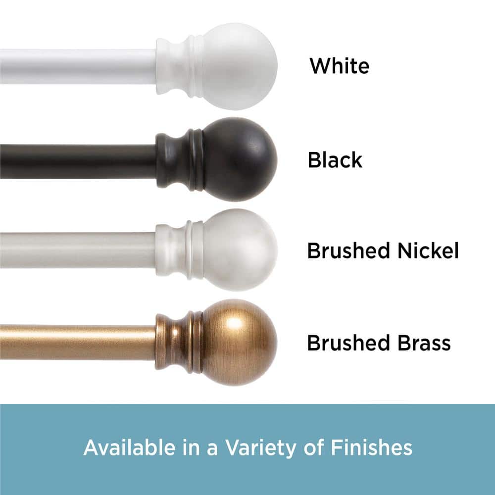 Brushed Brass Adjustable Petite Café Curtain Rod, 28-48 Inch