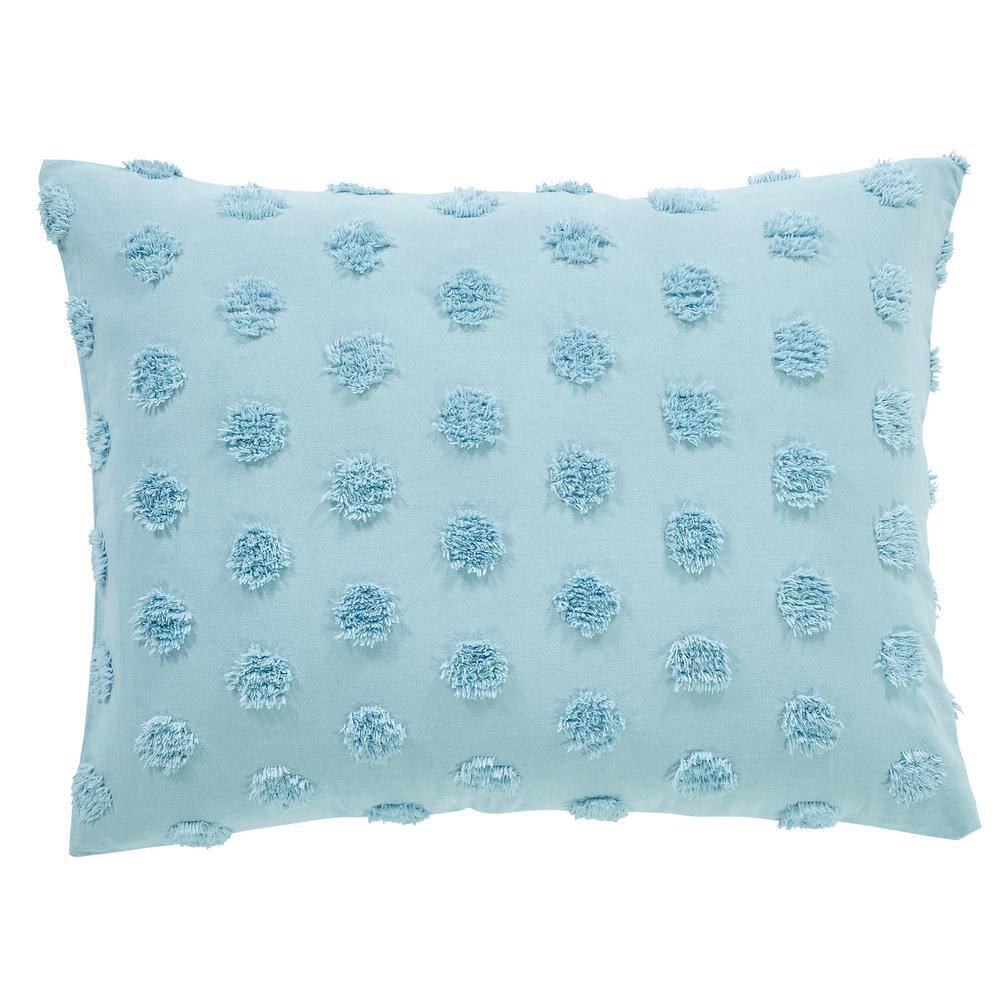Athenia Plush Blue Cotton Full/Queen Comforter Set with Sham