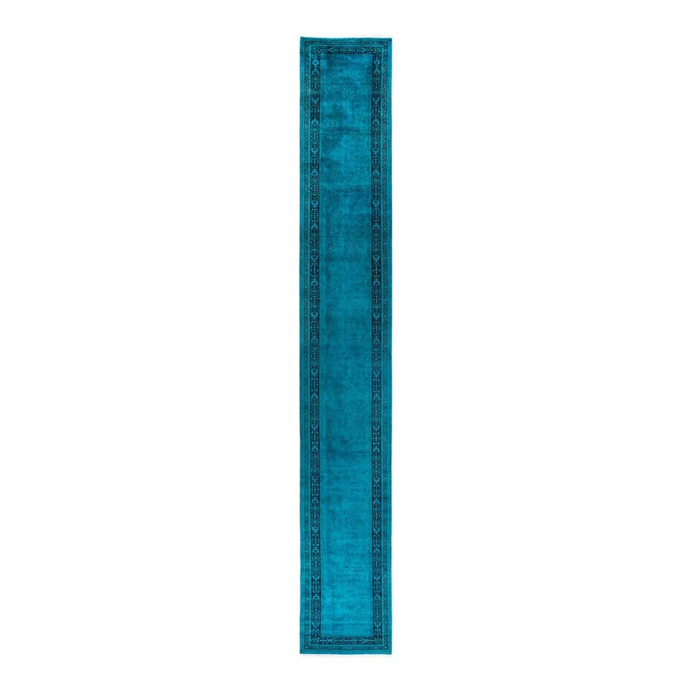 Overdyed Blue 2 ft. x 18 ft. Solid Wool Indoor Runner Rug price history on PriceWatchPro