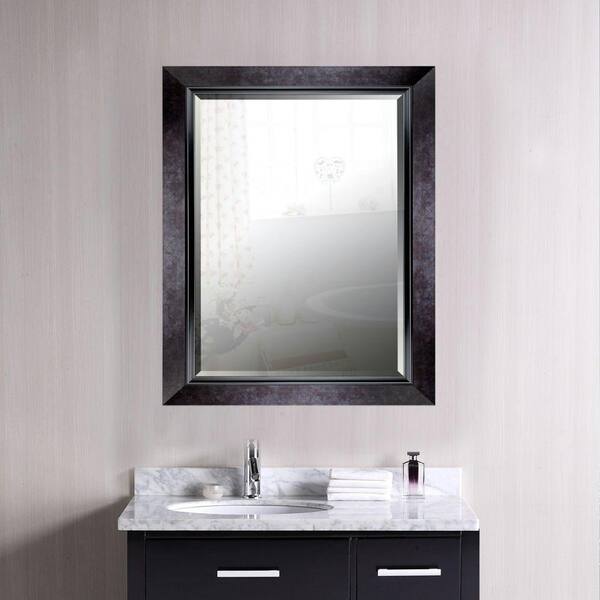 Mirrorize Canada Medium Rectangle Black Beveled Glass Modern Mirror (35.25 in. H x 27.25 in. W)