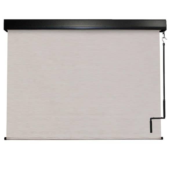 SeaSun Surfside Cream Cordless Outdoor Patio Roller Shade with Valance 48 in. W x 96 in. L