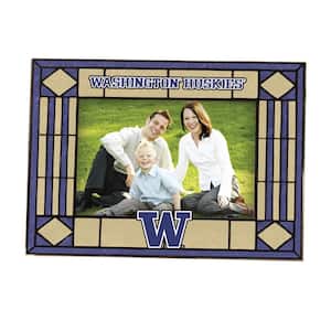 NCAA 4 in. x 6 in. Gloss Multicolor Art Glass Washington Picture Frame