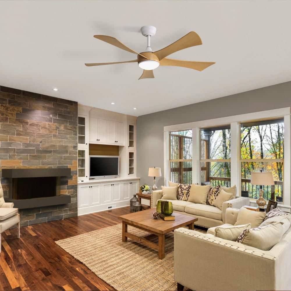 52 in. Indoor White Downrod Mount Standard Ceiling Fan with Integrated LED price history on PriceWatchPro