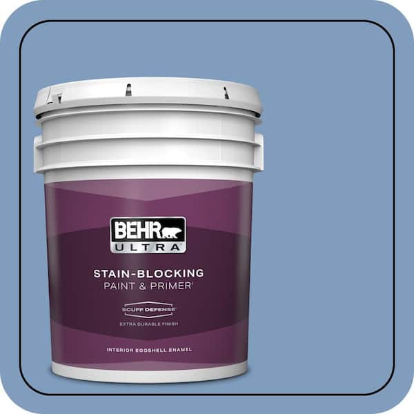 BEHR ULTRA 5 gal. #M530-4 Washed Denim Extra Durable Eggshell Enamel Interior Paint & Primer
