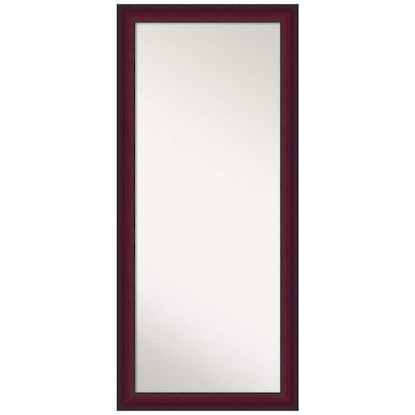 Amanti Art Canterbury Cherry 29.25 in. W x 65.25 in. H Non-Beveled Casual Rectangle Wood Framed Full Length Floor Leaner Mirror