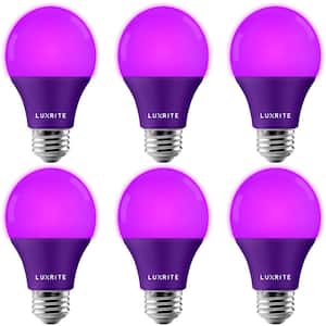 60-Watt Equivalent A19 LED Light Bulb Purple Light Party Bulb 6-Pack