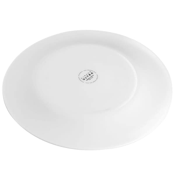 GIBSON ULTRA Farthington 4-Piece White Tempered Opal Glass Dinner Plate Set  985118815M - The Home Depot