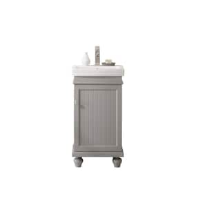 17.5 in. W Vanity in Gray with Ceramic Integrated Vanity Top in White with White Basin
