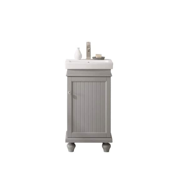 Legion Furniture 17.5 in. W Vanity in Gray with Ceramic Integrated Vanity Top in White with White Basin