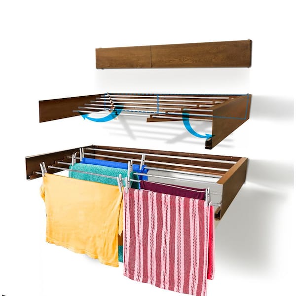 Wall Mounted Clothes Drying Rack, Space-Saving Stainless Steel Towel Rack
