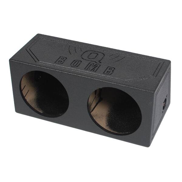 Q POWER Dual 12 in. Sealed Port Subwoofer Sub Box with Bedliner Spray