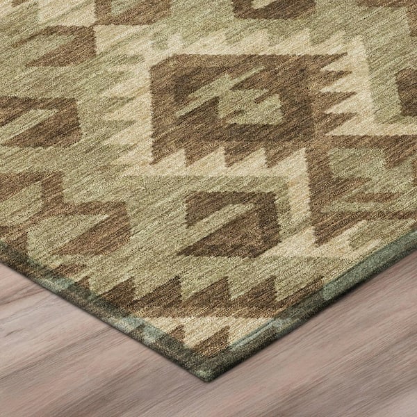 Chantille Machine Washable Indoor/Outdoor Abstract ACN2959 Mocha 5 ft. x 7 ft. 6 in. Area Rug