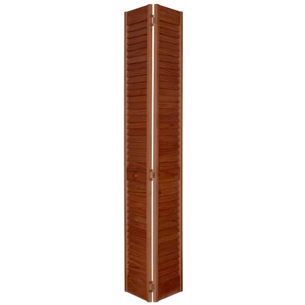 Home Fashion Technologies 2 in. Louver/Louver MinWax Red Oak Solid Wood Interior Bifold Closet Door-DISCONTINUED