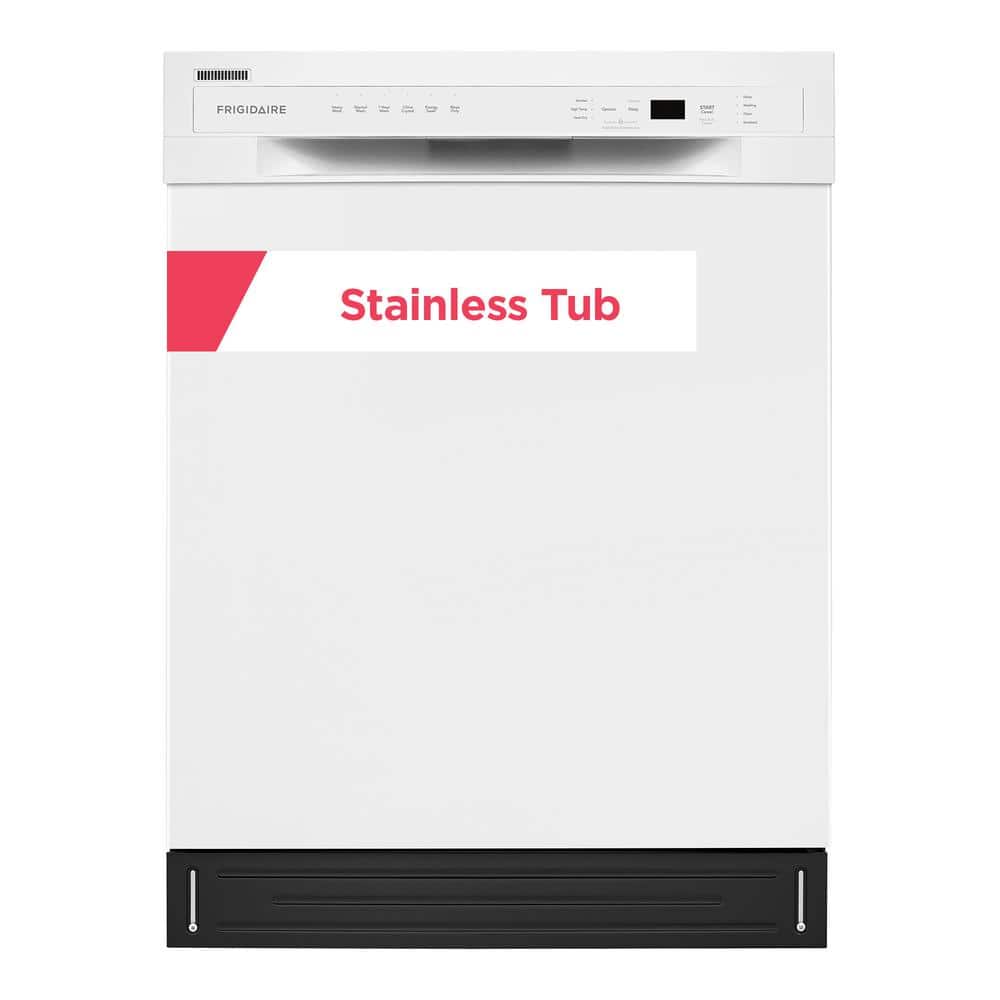 24 in. White Front Control Tall Tub Dishwasher with Stainless Steel Tub, 52 dBA