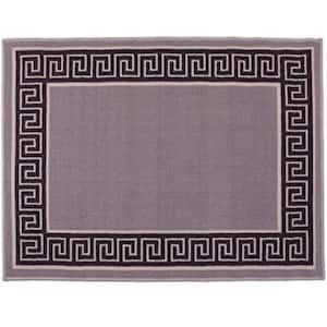 Doormat Greek Bordered Grey 26 in. x 36 in. Polyamide Indoor Doormat