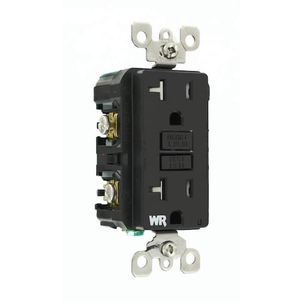 Leviton 20 Amp SmartlockPro Weather/Tamper Resistant GFCI Outlet, Black  104-GFWT2-00E - The Home Depot