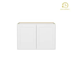 Easy-DIY 36 in. W x 24 in. D x 24 in. H in Shaker White Ready to Assemble Wall Refrigerator Kitchen Cabinet with 2 Doors