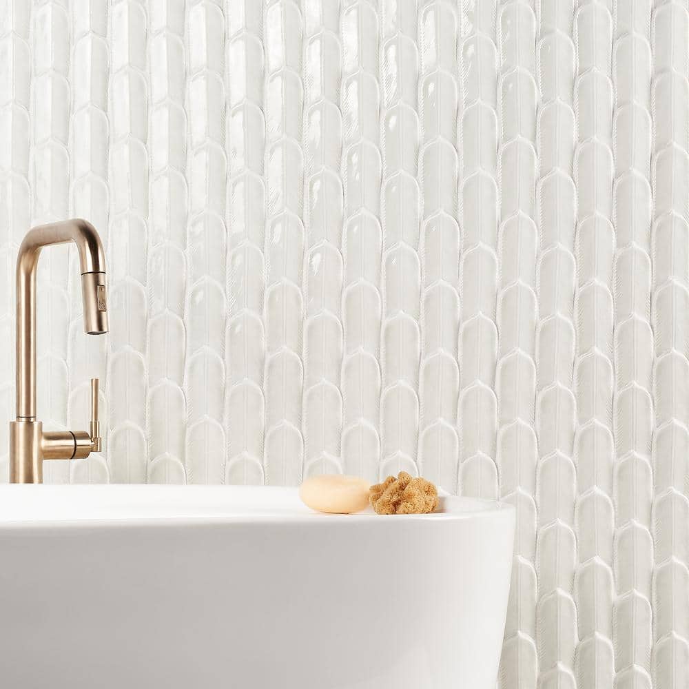 Ice Green Ceramic Herringbone Mosaic Tile 12x12