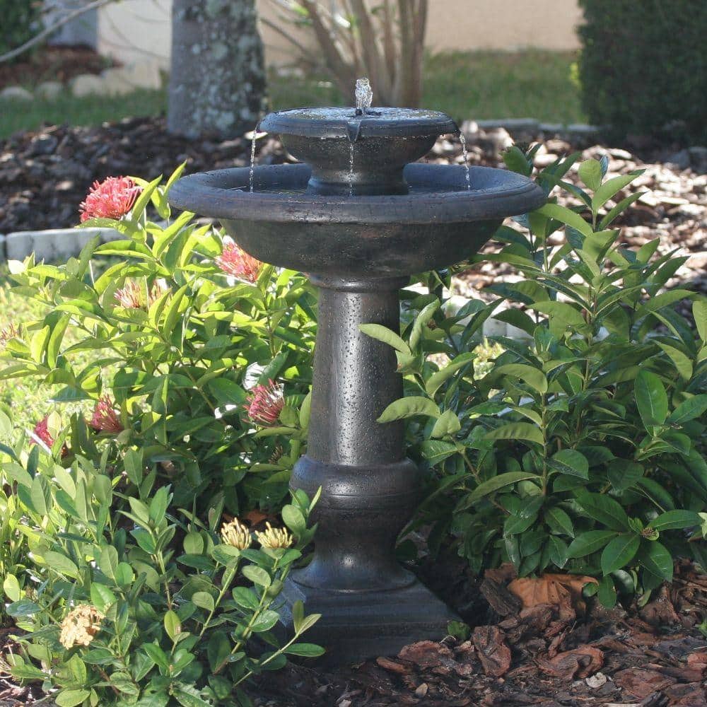 Chatsworth Bronze Solar Powered 2-Tier Outdoor Fountain