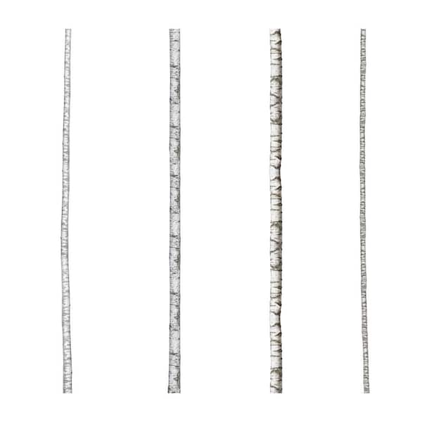 RoomMates White and Brown and Tan Realistic Birch Trees Giant Wall Decals
