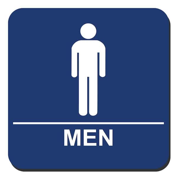 8 in. x 8 in. Blue Plastic with Men Symbol Sign