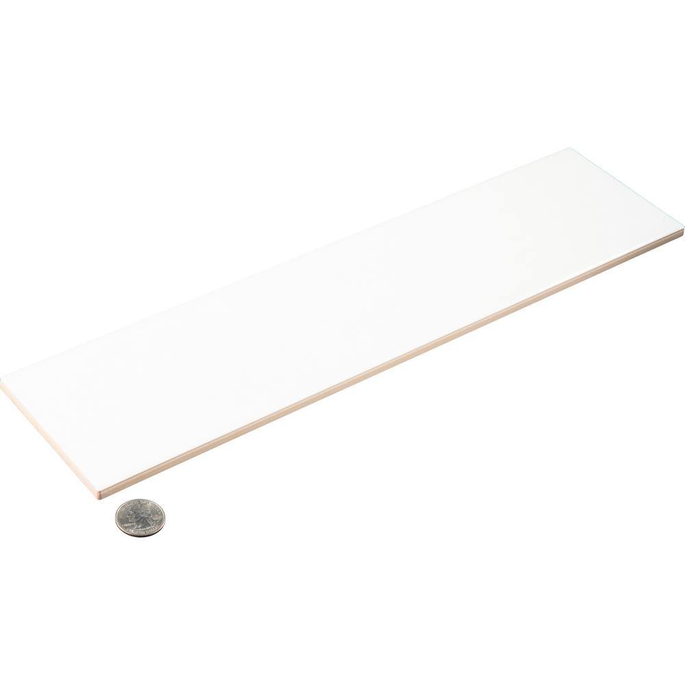 Perfecto Mirabella 4" x 16" White Glazed Ceramic Subway Tile
