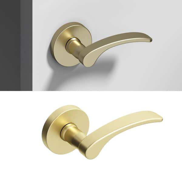 Okun Brook Metal Brushed Champagne Gold Dummy Door Handle with