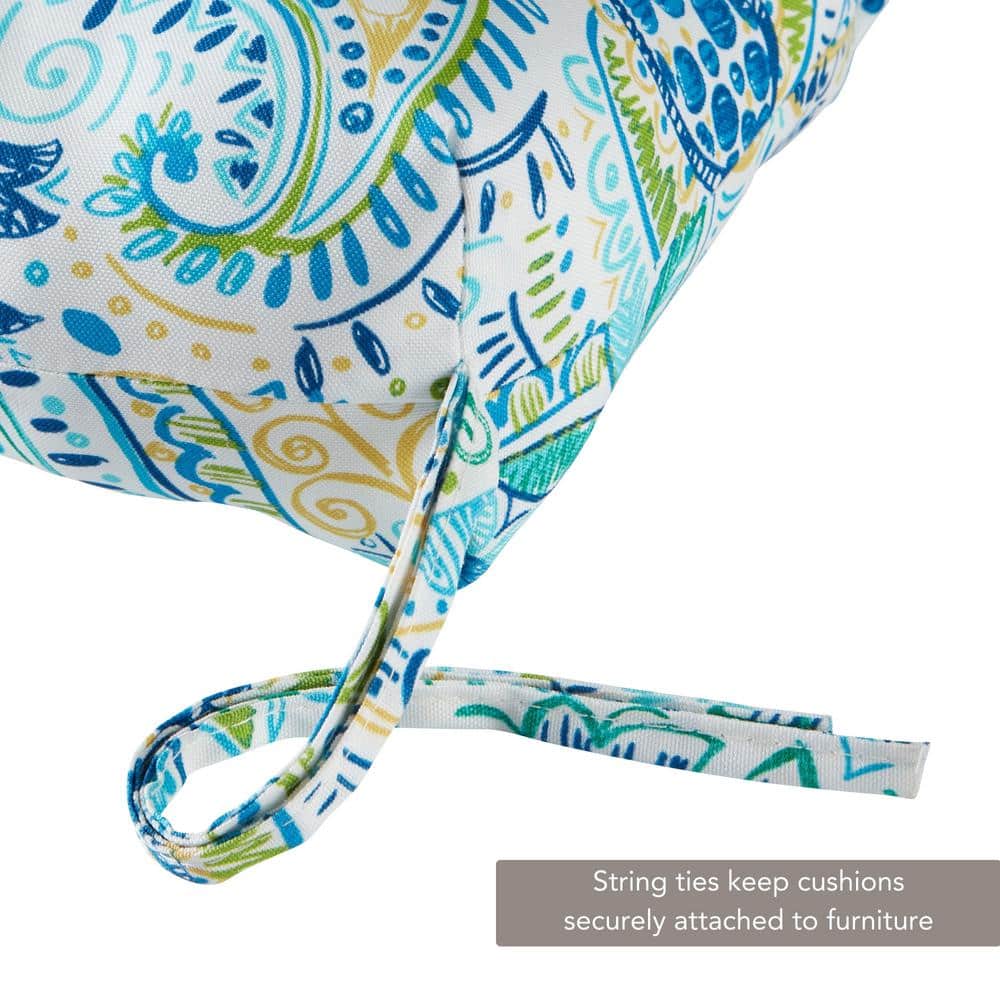 Baltic Paisley Tufted Polyester Outdoor Chaise Lounge Cushion