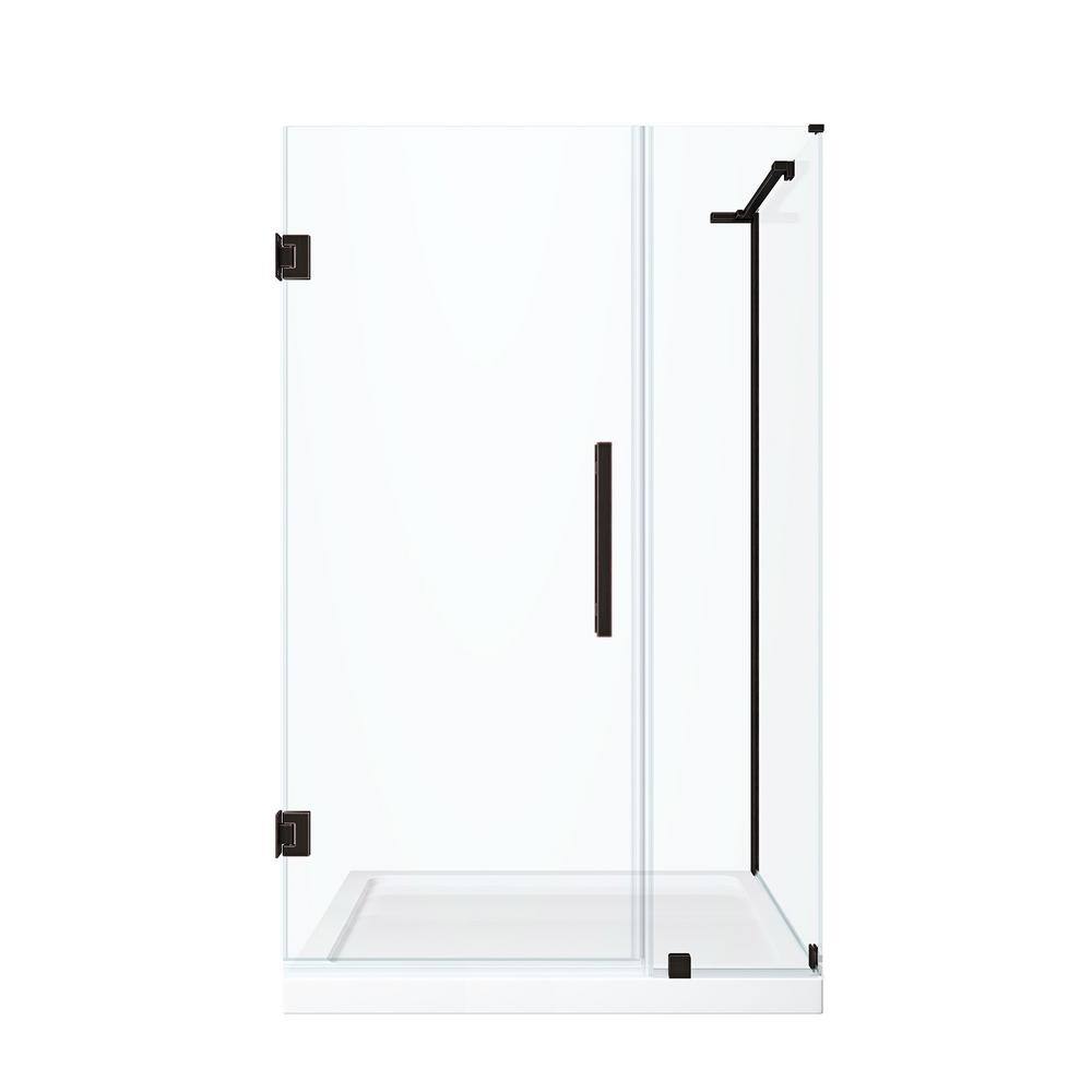 Tampa-Pro Frameless Oil Rubbed Bronze Shower Kit with Acrylic Base