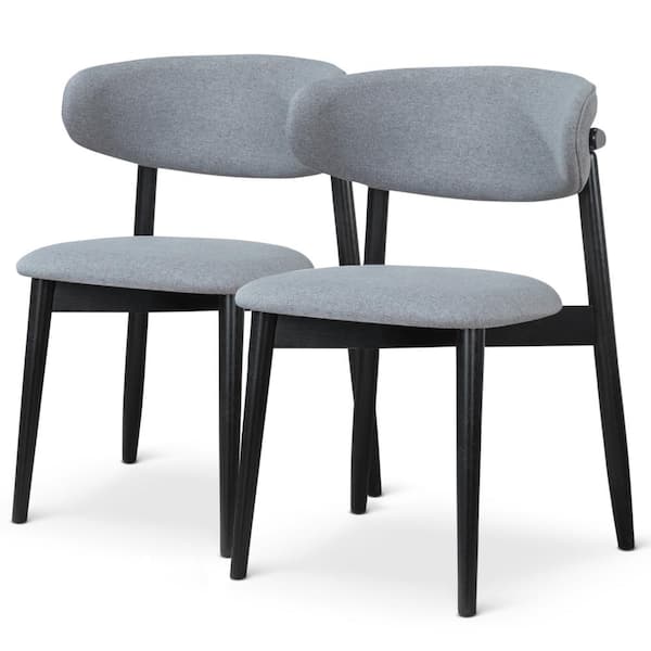 Ashcroft Furniture Co Durham Gray Fabric Modern Side Dining Chair Set of 2